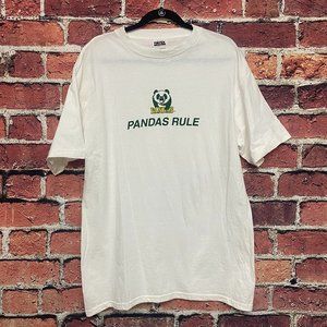 TULTEX Pandas Rule Shirt Men Large L White University of Alberta Vintage Y2K